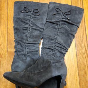 Impo Toledo Charcoal/Gunmetal Suedy Stretch Boots, Size 7 1/2